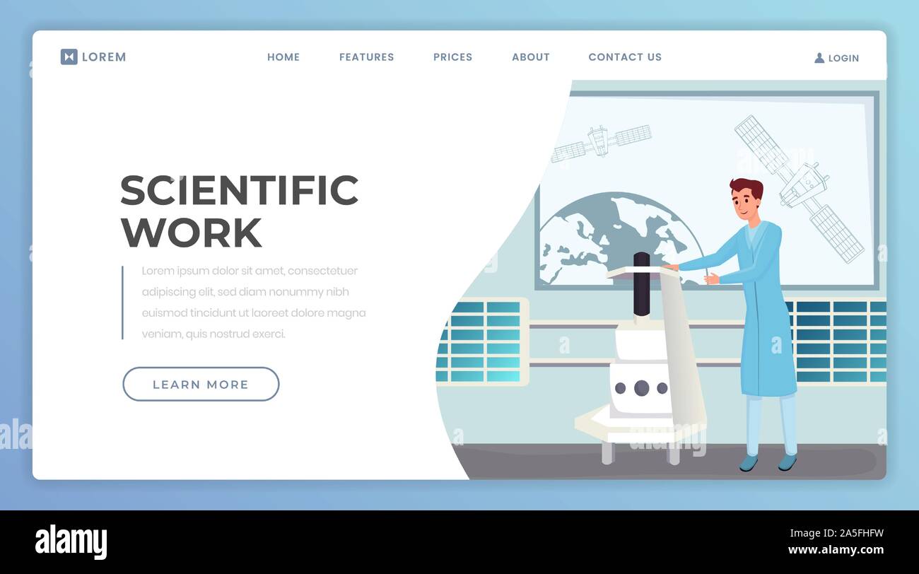 Scientific work landing page vector template. Modern science and technology website homepage interface idea with flat illustration. Professional study web banner, webpage cartoon concept Stock Vector Image & Art - Alamy Scientific work landing page vector template. Modern science and technology website homepage interface idea with flat illustration. Professional study web banner, webpage cartoon concept Stock Vector Image & Art - Alamy