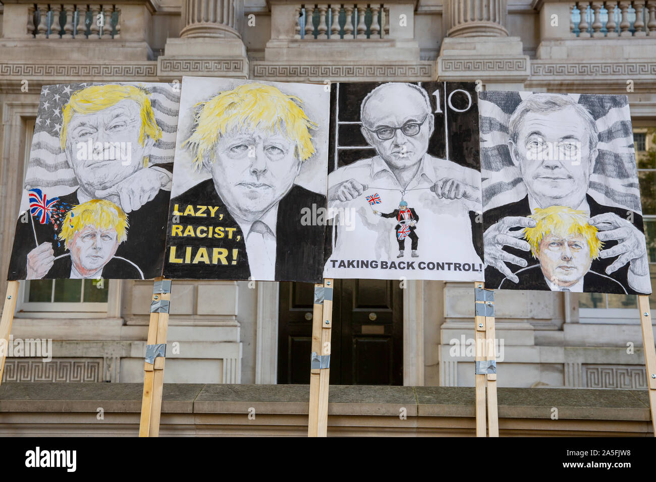 London, England ,19th October 2019; People's Vote March demanding a second referendum on Brexit. Stock Photo
