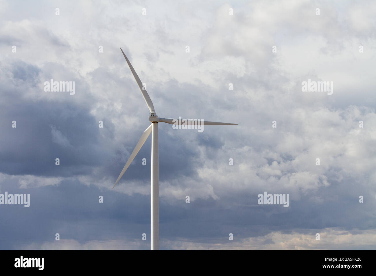 wind turning an turbine to generate electricity Stock Photo