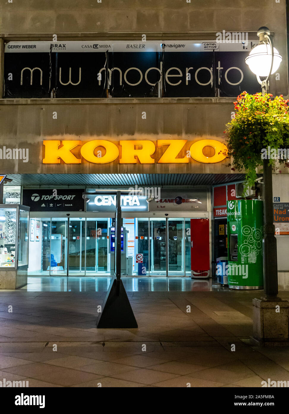 Main entrance to the Korzo shopping centre, Rijeka, Croatia 2019 Stock Photo