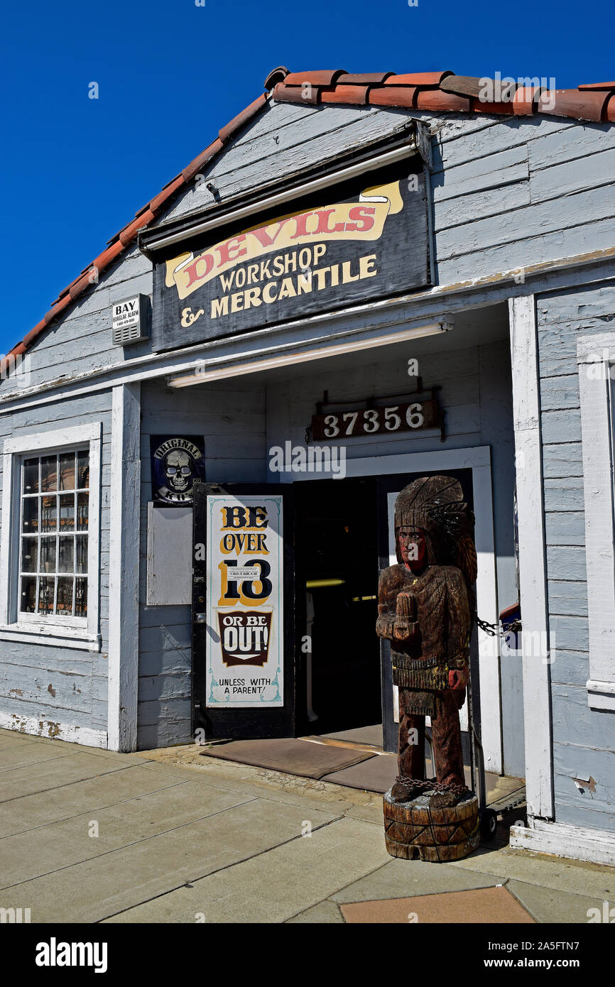 Devils Workshop Mercantile shop, in Niles, California Stock Photo