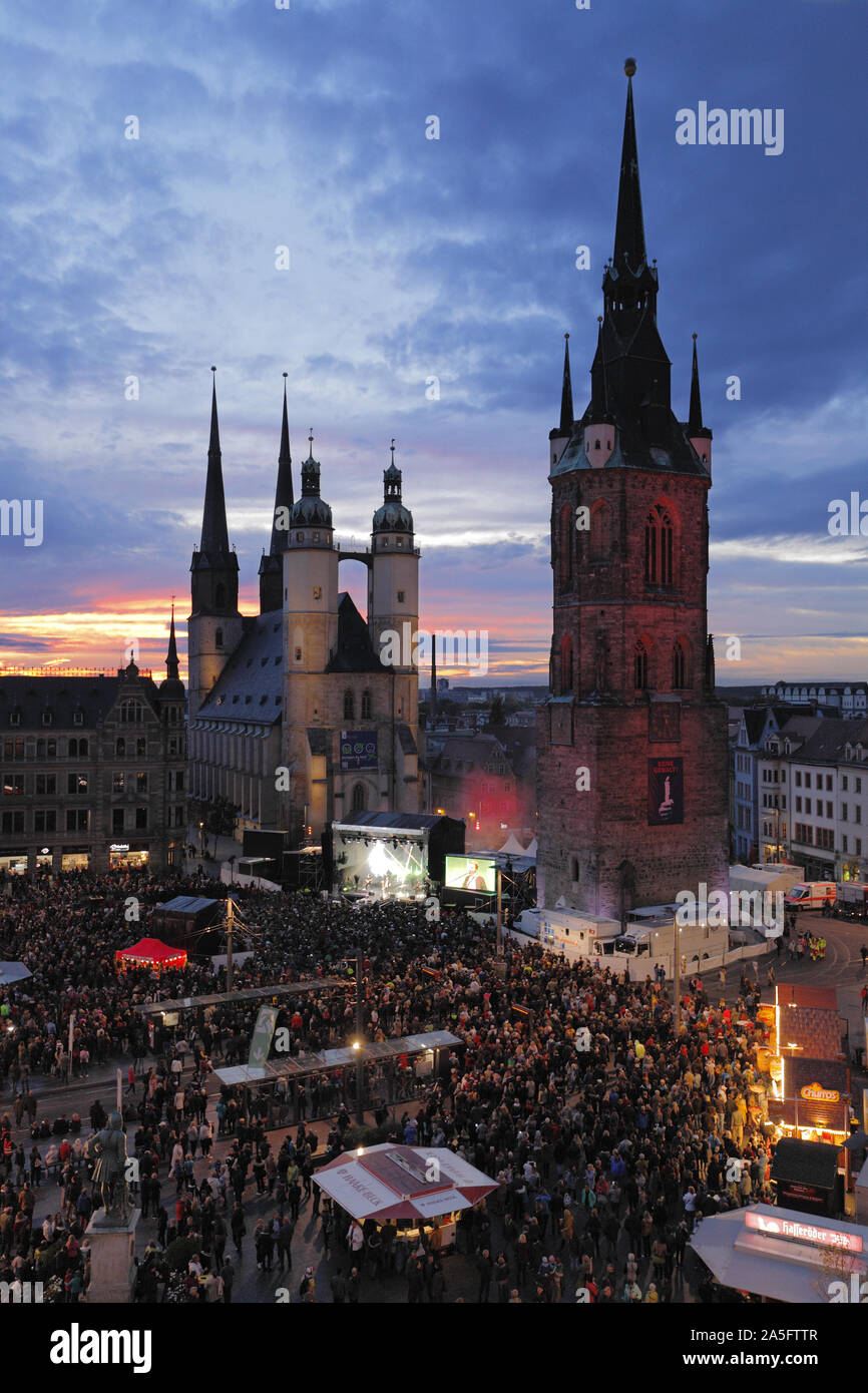 Halle Saale Germany on 19 Oct 2019: HalleZusammen Concert in memory of the victims of the terroristic attack on 9 Oct 2019 in Halle (Saale) Stock Photo