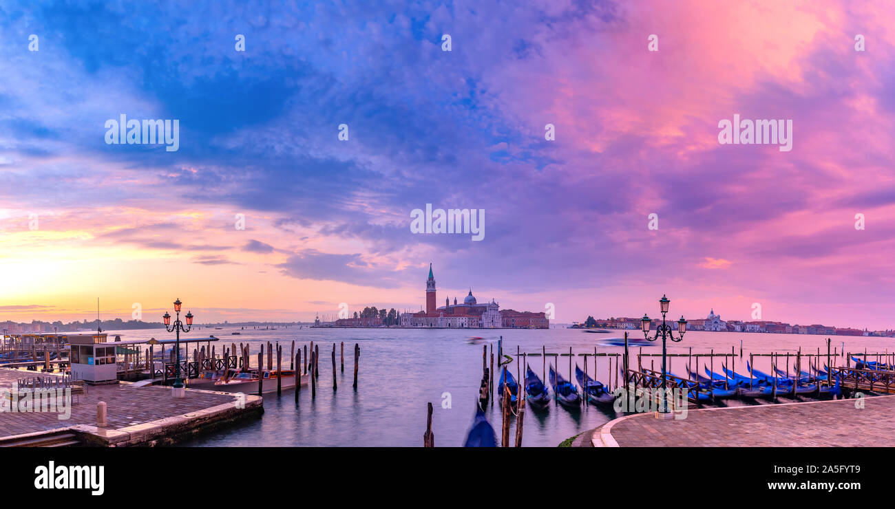 San Giorgio di Maggiore at sunrise, Venice, Italy Stock Photo