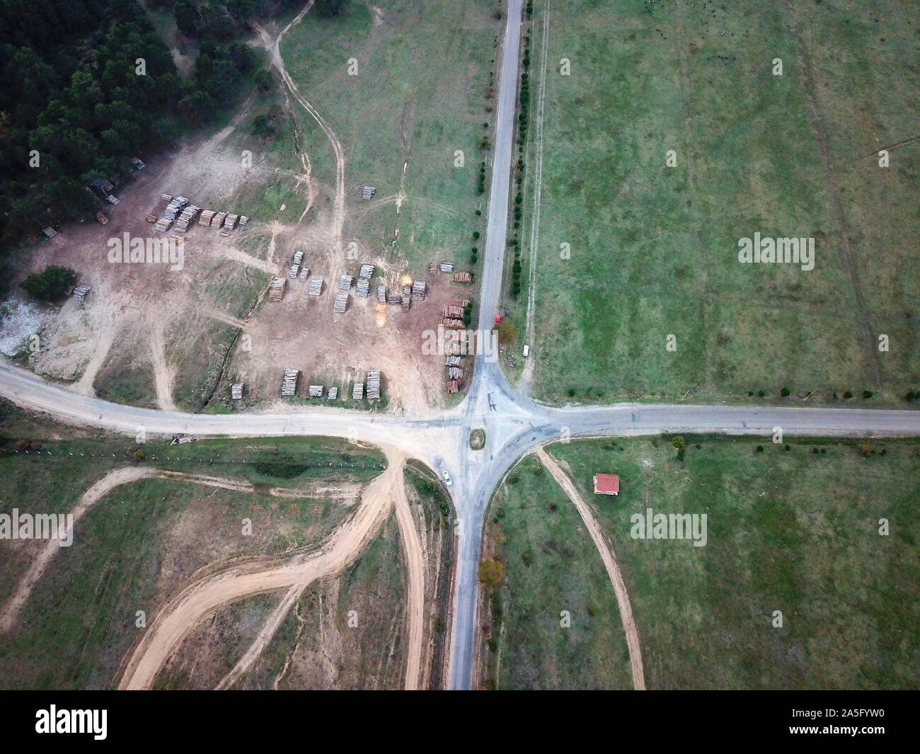 Beautiful green valley aerial above hi-res stock photography and images ...