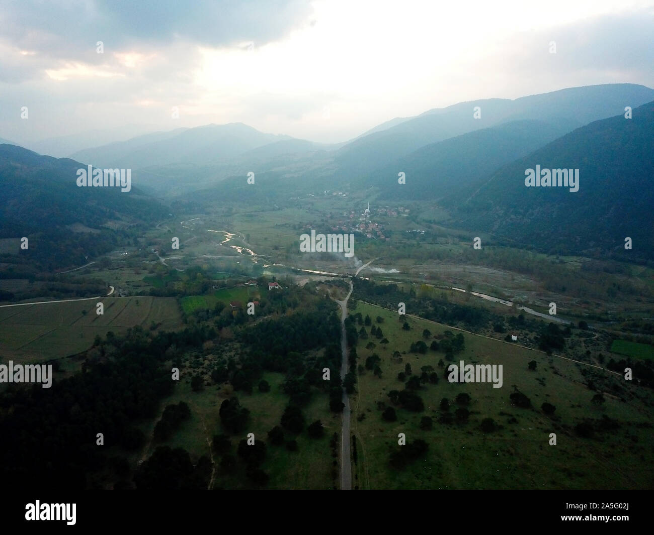 Aerial view mountain curve hi-res stock photography and images - Alamy