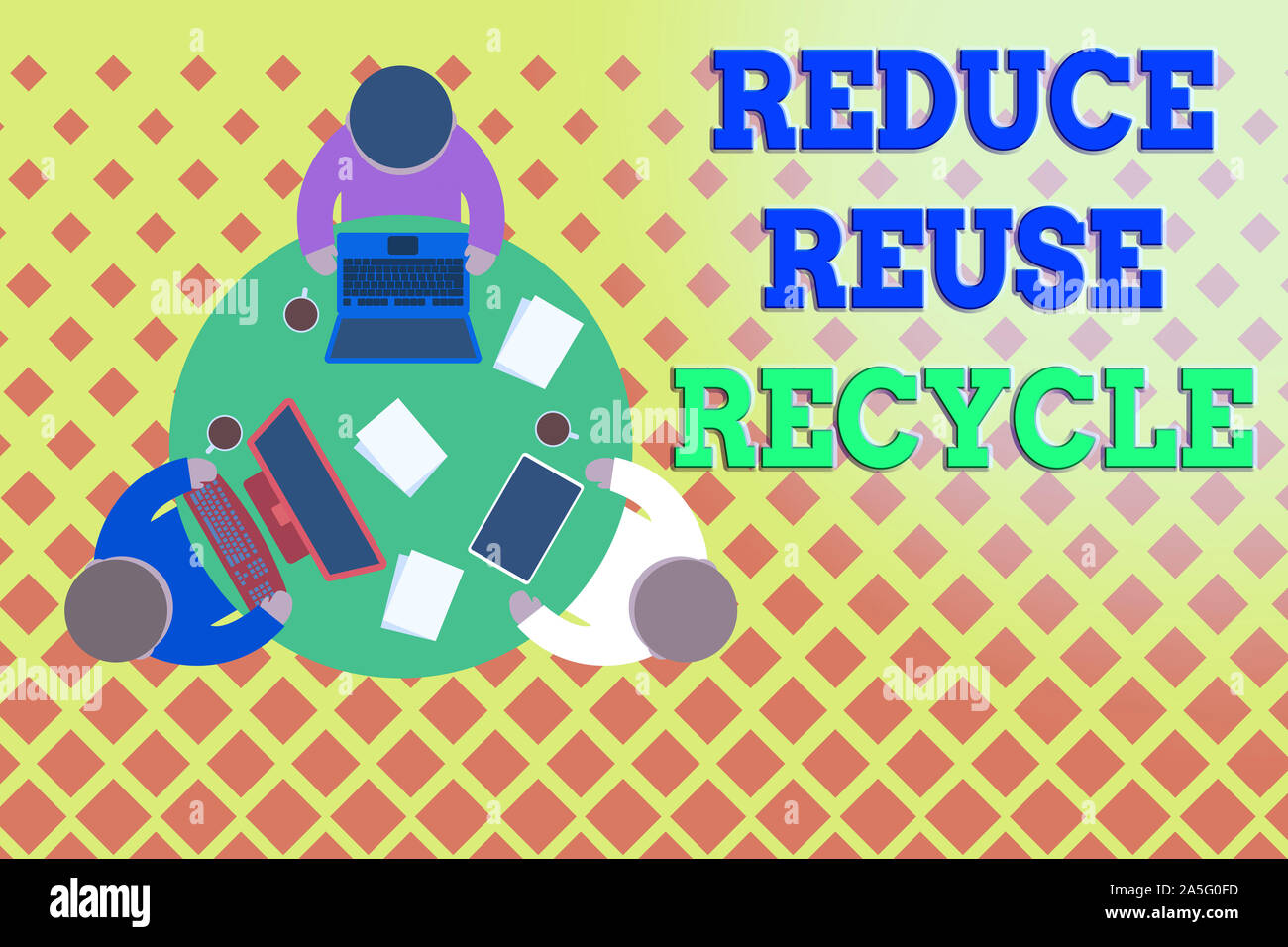 Word writing text Reduce Reuse Recycle. Business photo showcasing ...