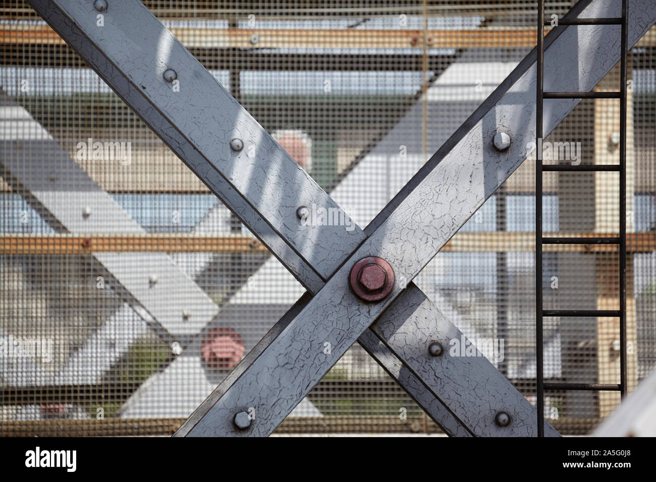 Detail of the Hungerford Bridge London. Stock Photo