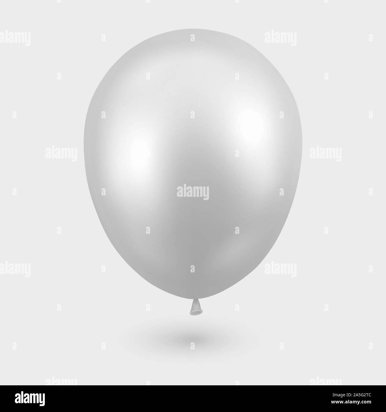 Vector 3d Realistic Glossy Metallic White Balloon Icon Closeup Isolated ...
