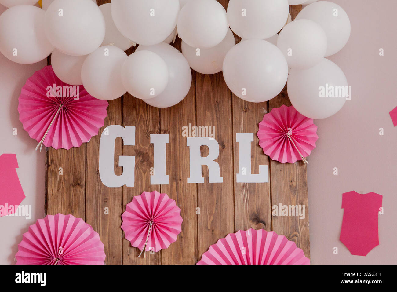 It S A Girl Baby Shower Decoration For Party Stock Photo