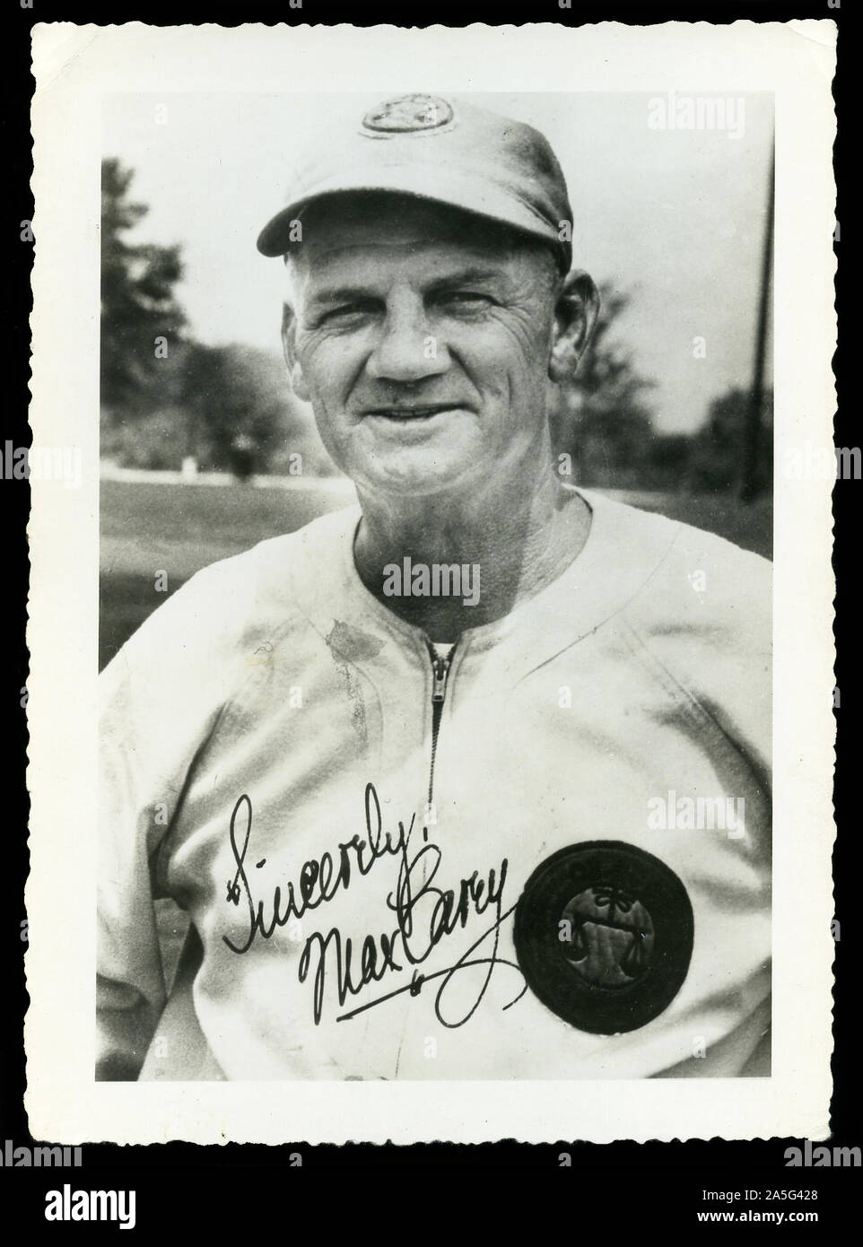 Vintage black and white photo of baseball Hall of Famer Max Carey. Stock Photo