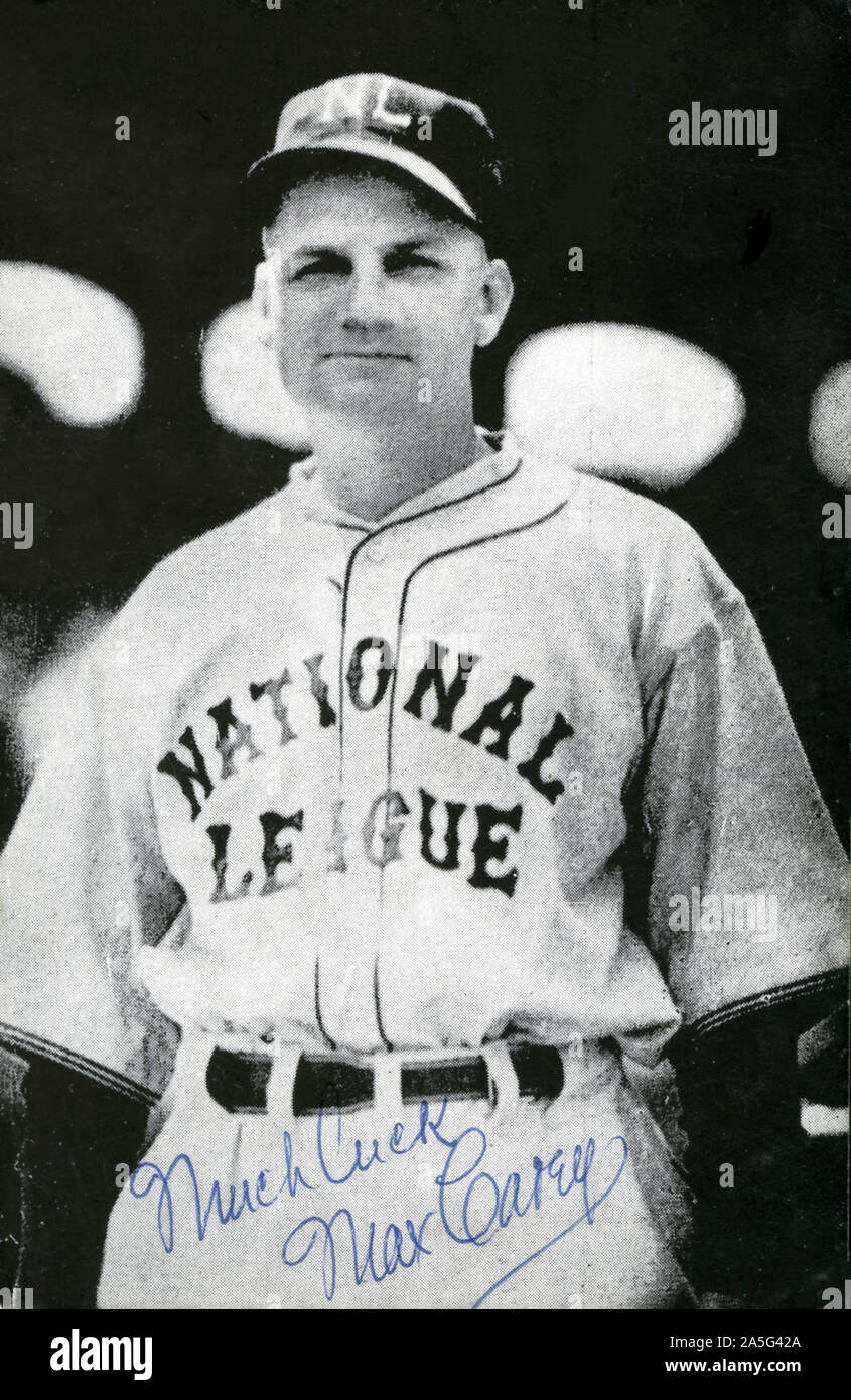 Vintage black and white photo of baseball Hall of Famer Max Carey. Stock Photo