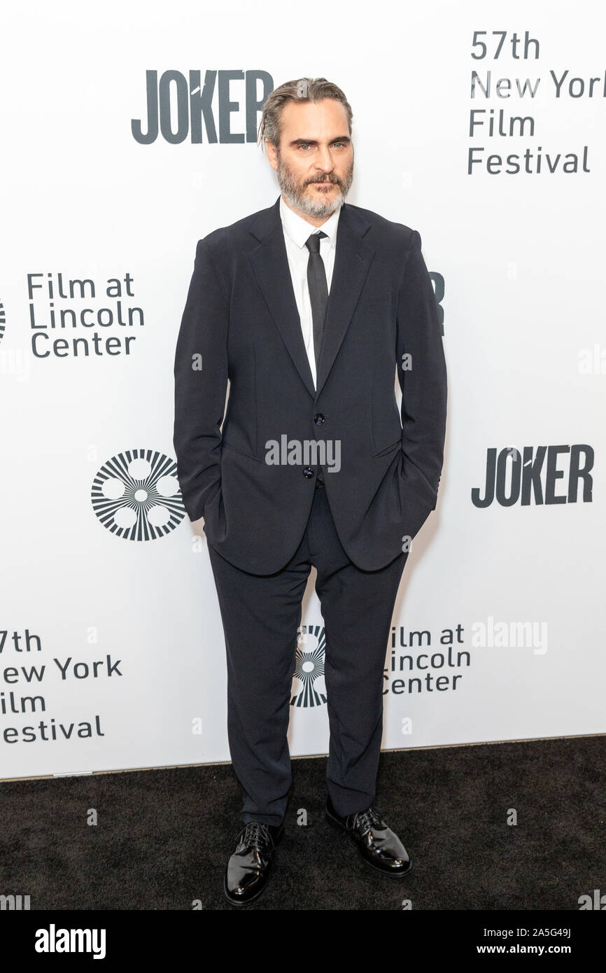 NEW YORK, NY - OCTOBER 02: Joaquin Phoenix attends a screening of 'Joker' during the 57th annual New York Film Festival at Alice Tully Hall, Lincoln C Stock Photo