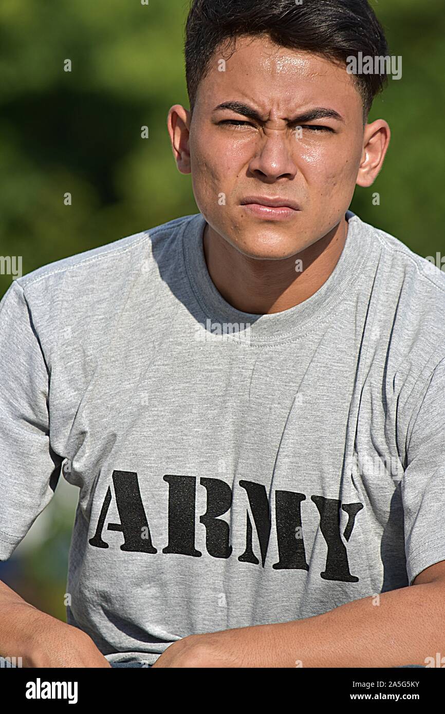 Serious Adult Male Army Soldier Stock Photo - Alamy