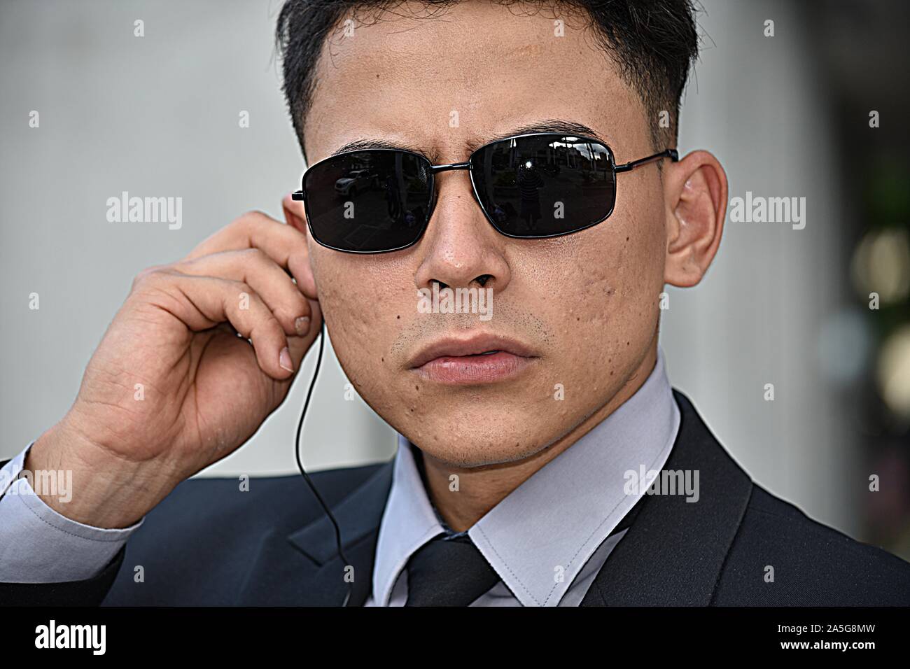 Security Guard Portrait Wearing Sunglasses Stock Photo Alamy