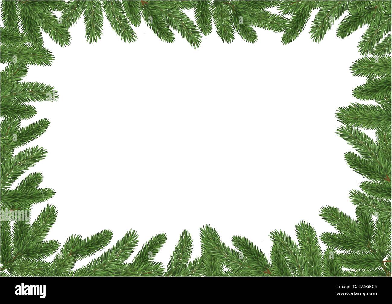 christmas frame with pine branches Stock Vector