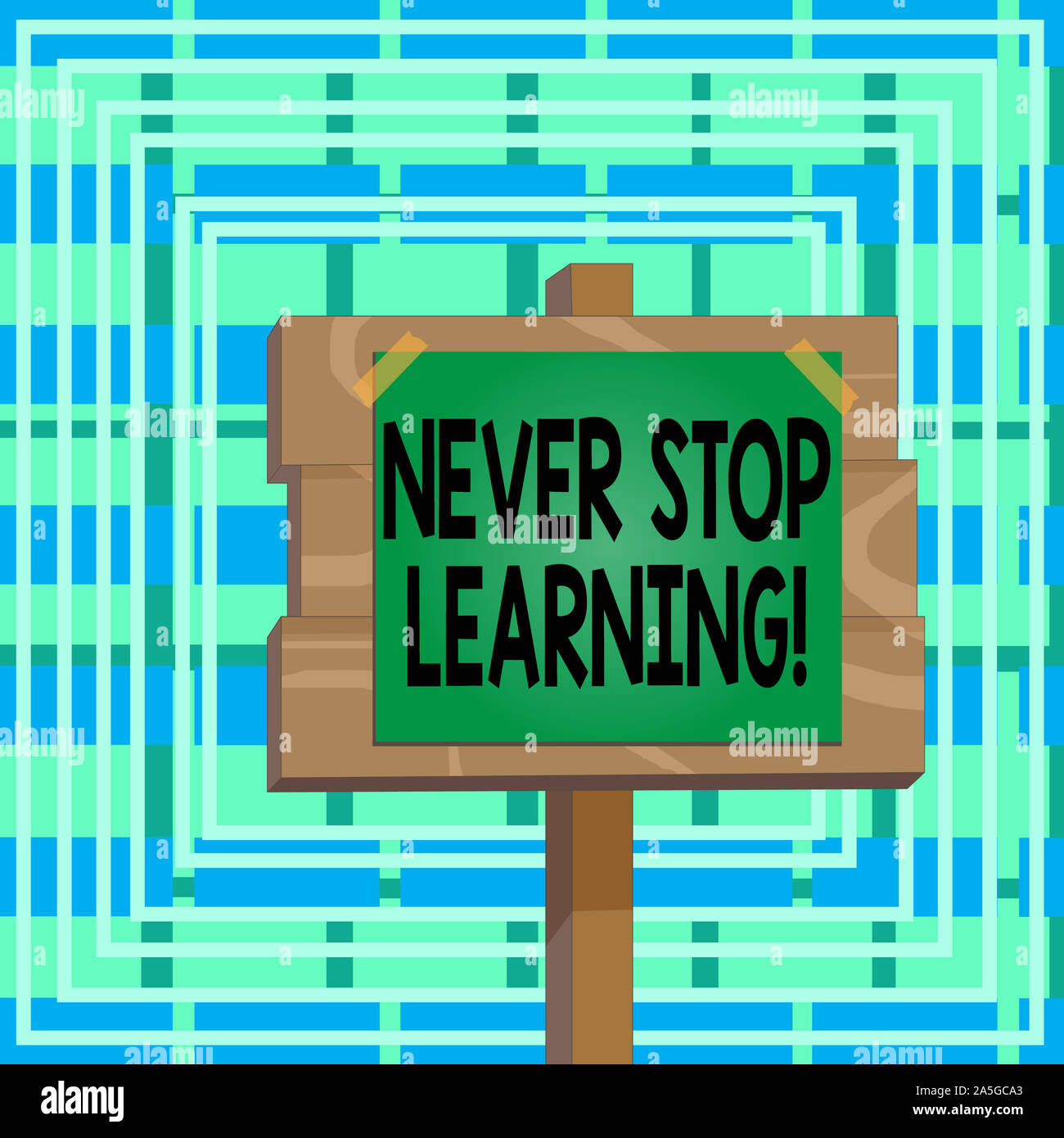 Text sign showing Never Stop Learning. Business photo text keep on ...