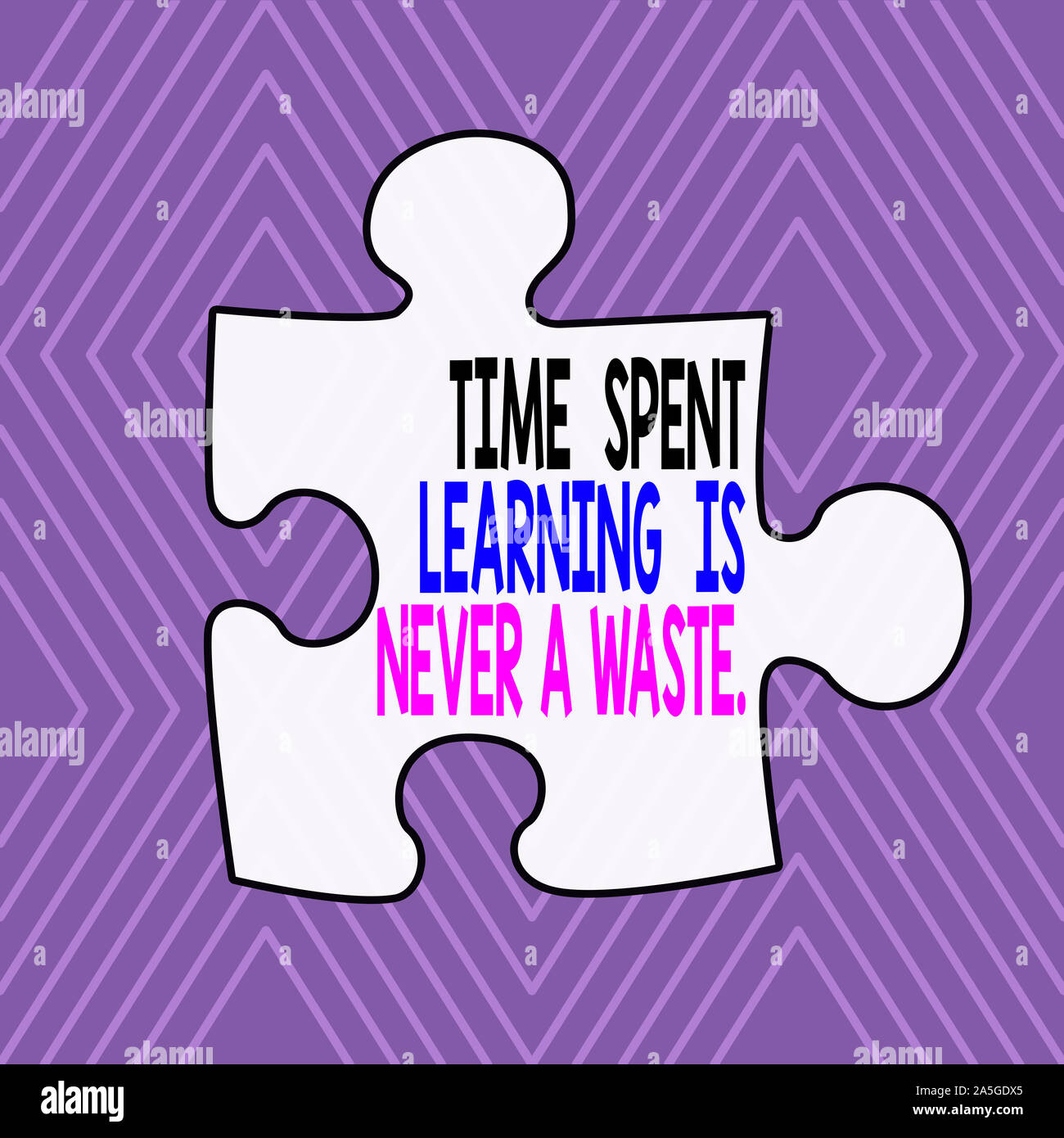 Text sign showing Time Spent Learning Is Never A Waste. Business photo showcasing education has no end Keep learning Infinite Geometric Concentric Rho Stock Photo