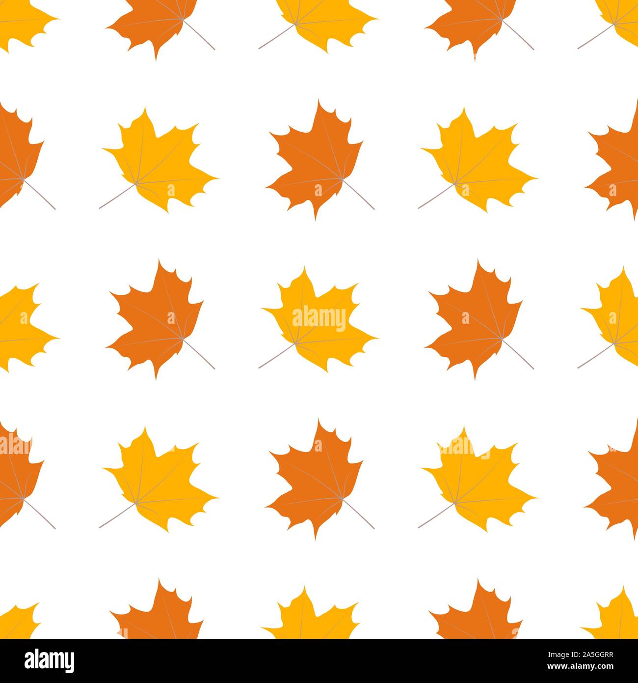 Seamless vector pattern with autumn leaves on a white background. Stock Vector