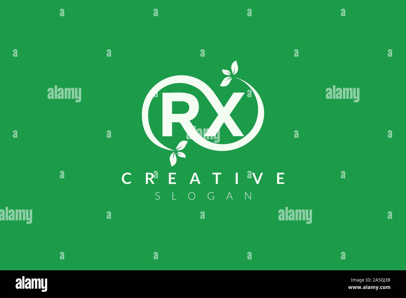 Monogram logo design combining letters R and X and leaves. Simple and ...