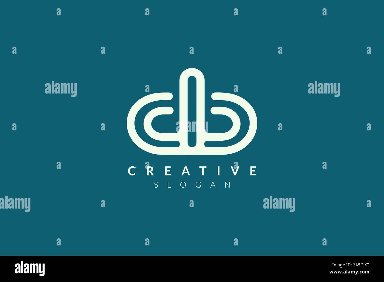 Monogram logo design combining letter d and b. Simple and modern
