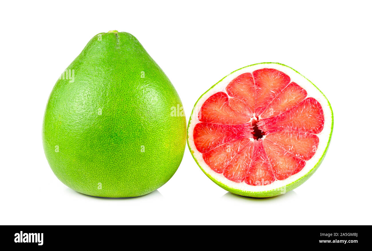 Pomelo fruit isolated on white background Stock Photo
