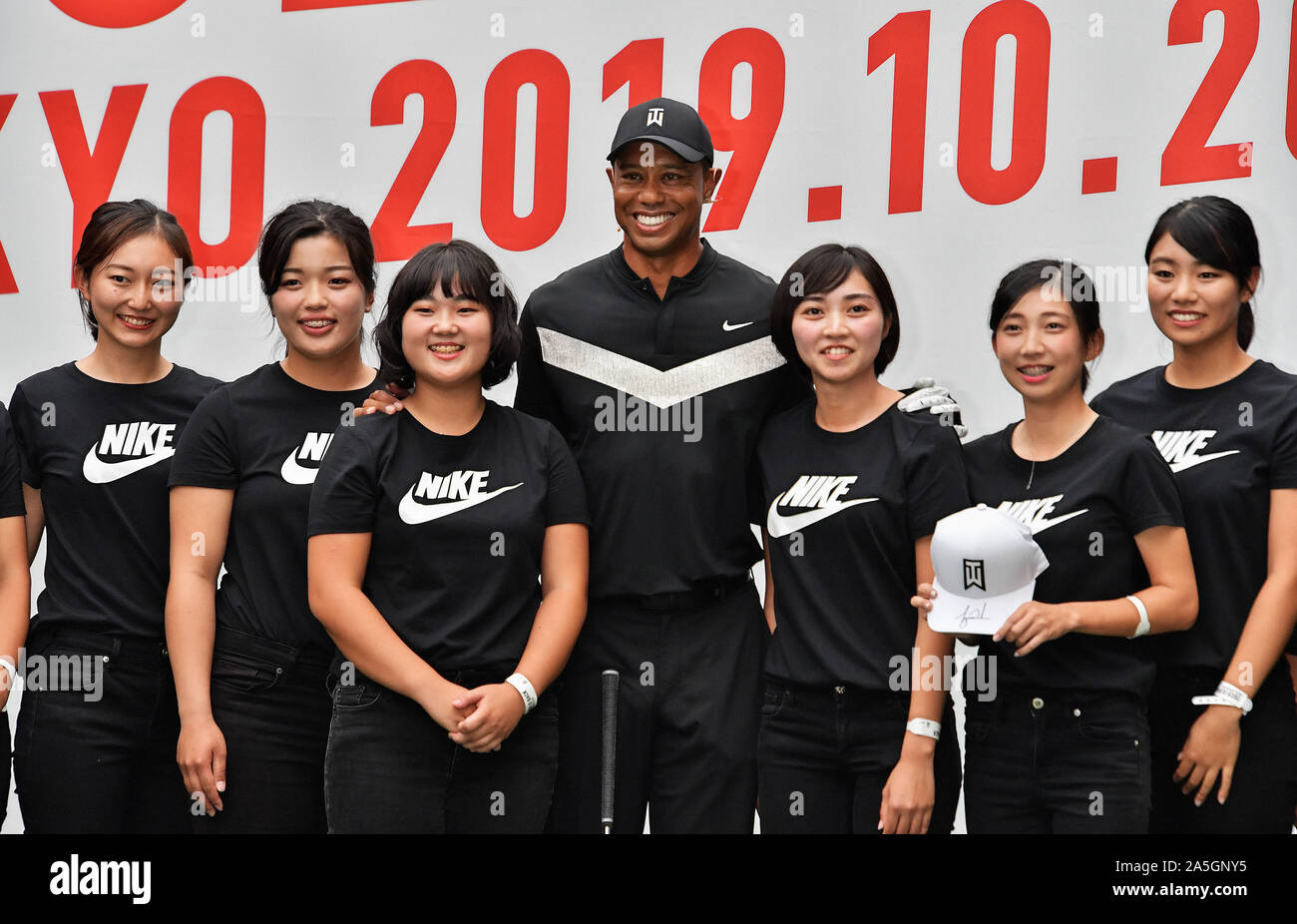 Tokyo, Japan. 20th Oct, 2019. Tiger Woods attends the 'Tiger is Back' workshop at the Meiji University in Tokyo, Japan on October 20, 2019. Credit: AFLO/Alamy Live News Stock Photo