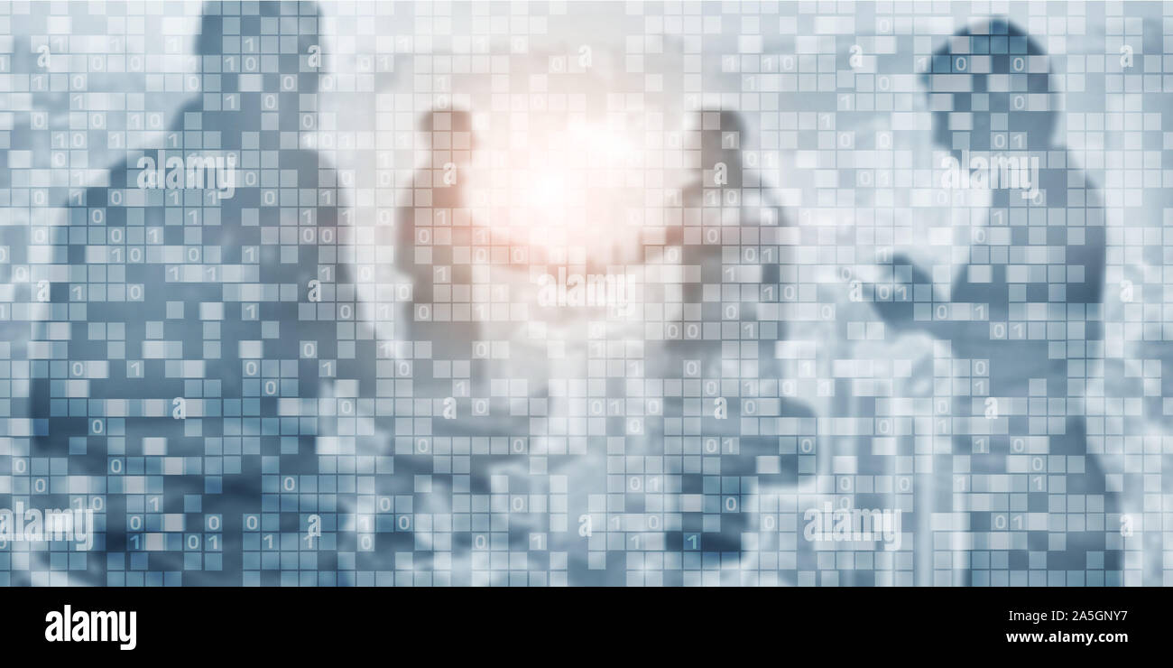 Digital Binary Code Business Background Matrix Abstract Futuristic