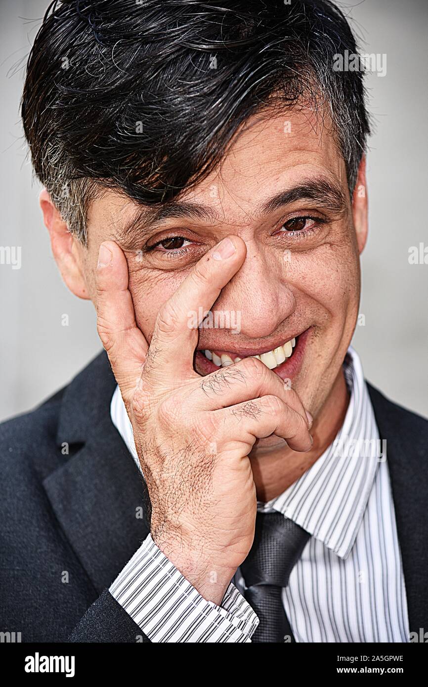Happy Business Man Wearing Suit And Tie Stock Photo - Alamy