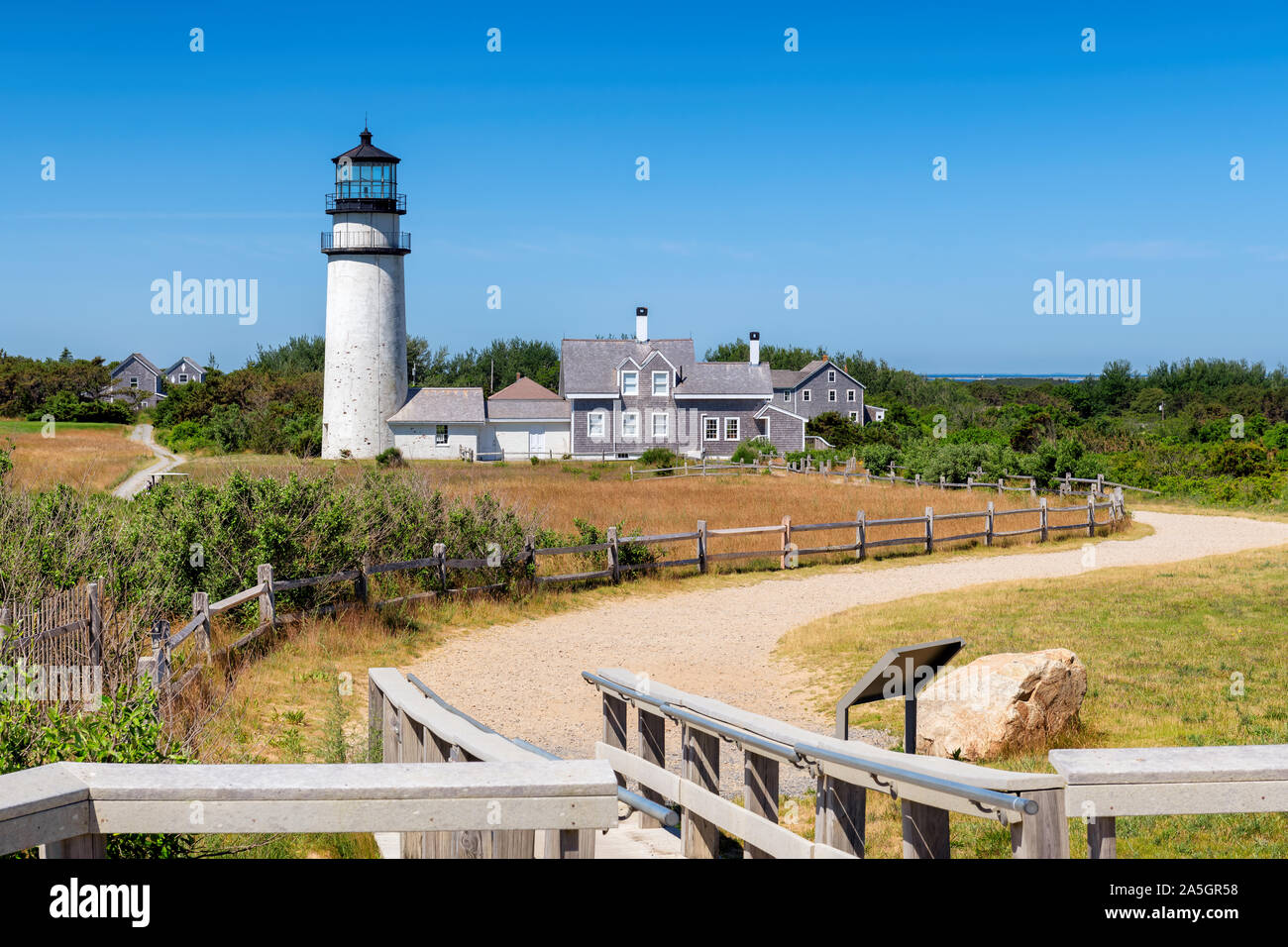 Lighthouse on Cape Cod, Highland Lighthouse, Massachusetts, USA Stock