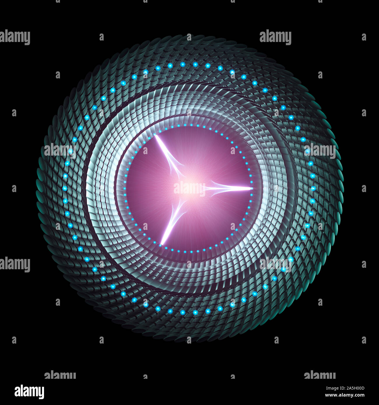 Futuristic UFO Or Spaceship Isolated On Black Background Stock Photo ...