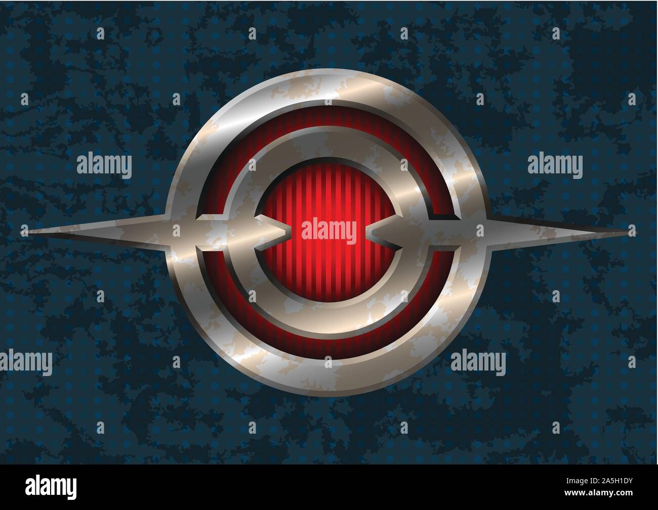 Metal label on a grungy surface Stock Vector