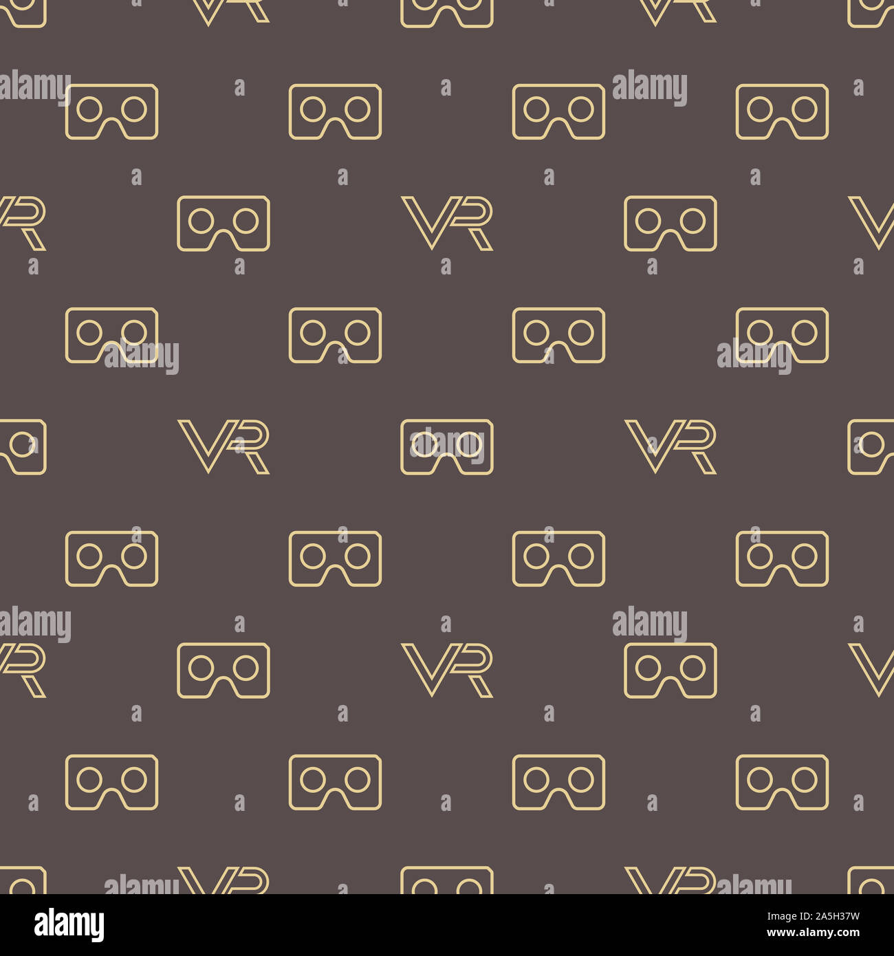 Seamless Pattern With VR Logos Stock Photo - Alamy