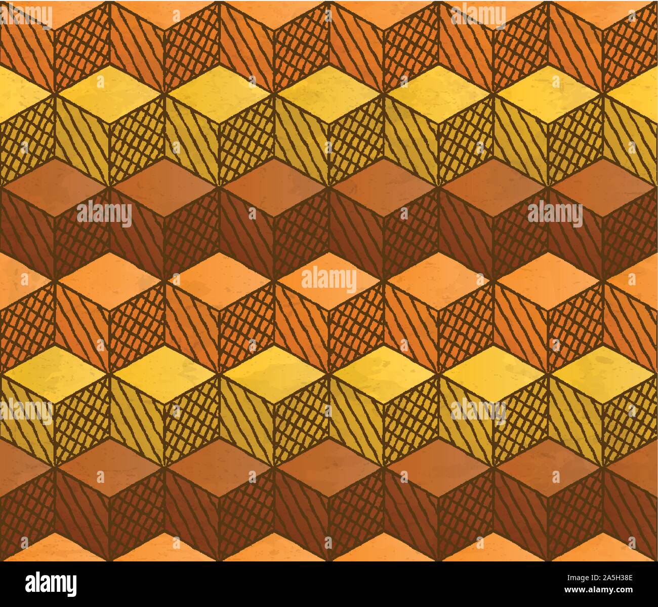 Honey themed cubes seamless pattern Stock Vector