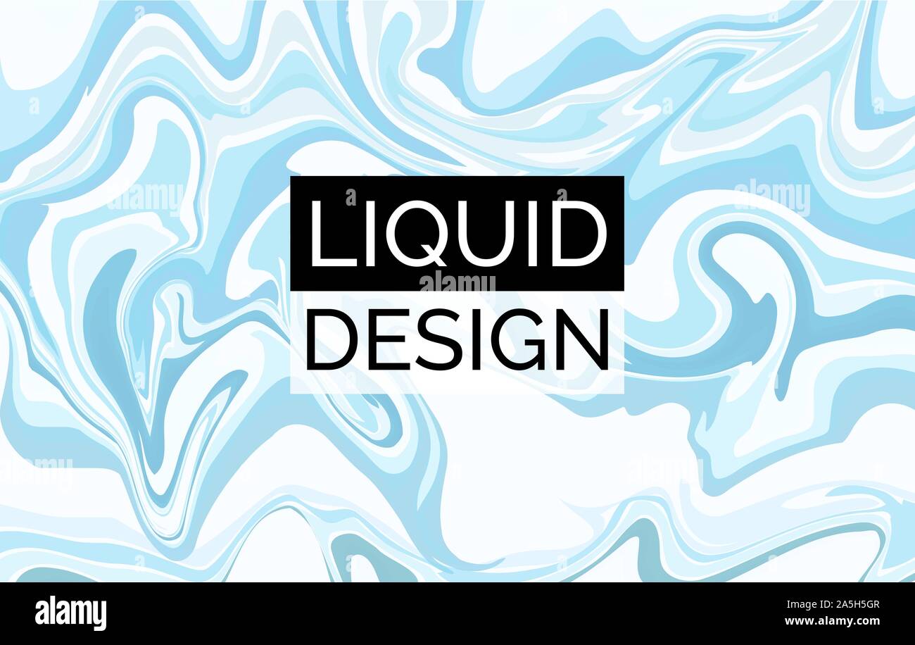 Liquid background. Abstract blue fluid backdrop Stock Vector