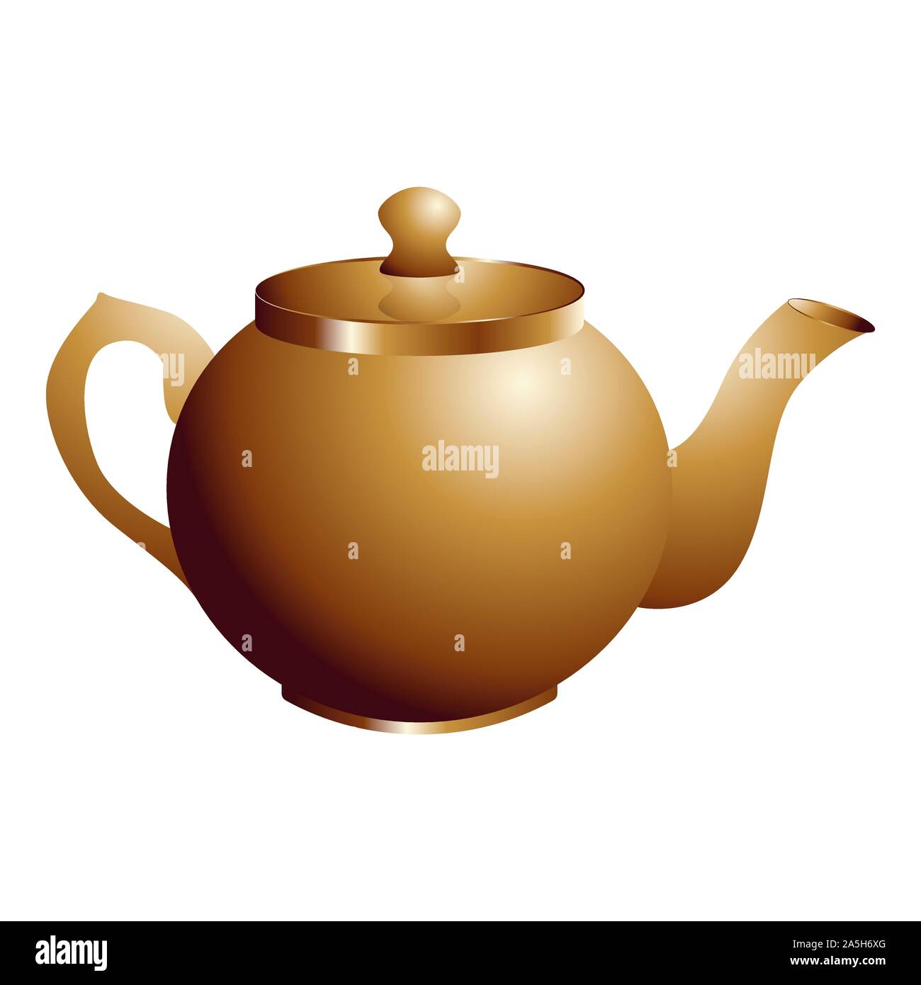 opper retro teapot. Vector illustration isolated on white. Stock Vector