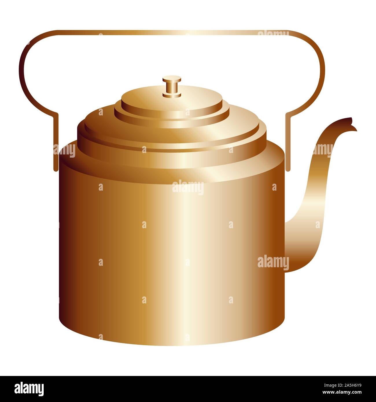 Copper retro teapot. Vector illustration isolated on white Stock Vector