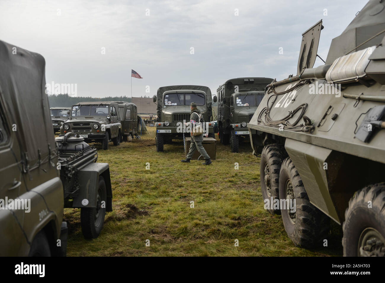 Ralsko, Czech Republic. 19th Oct, 2019. Event marking 30 years of freedom, with concerts, air shows, historical military vehicles, war films, exhibitions and discussion was held in Ralsko, Czech Republic, on October 19, 2019. Credit: Vit Cerny/CTK Photo/Alamy Live News Stock Photo