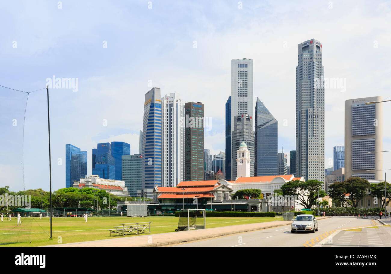 Singapore-05 MAY 2018:Singapore CBD area skyline day time view Stock Photo