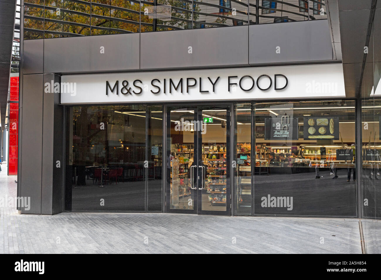 A Marks And Spencer M&S Simply Food shop, or store, in London, England. Stock Photo
