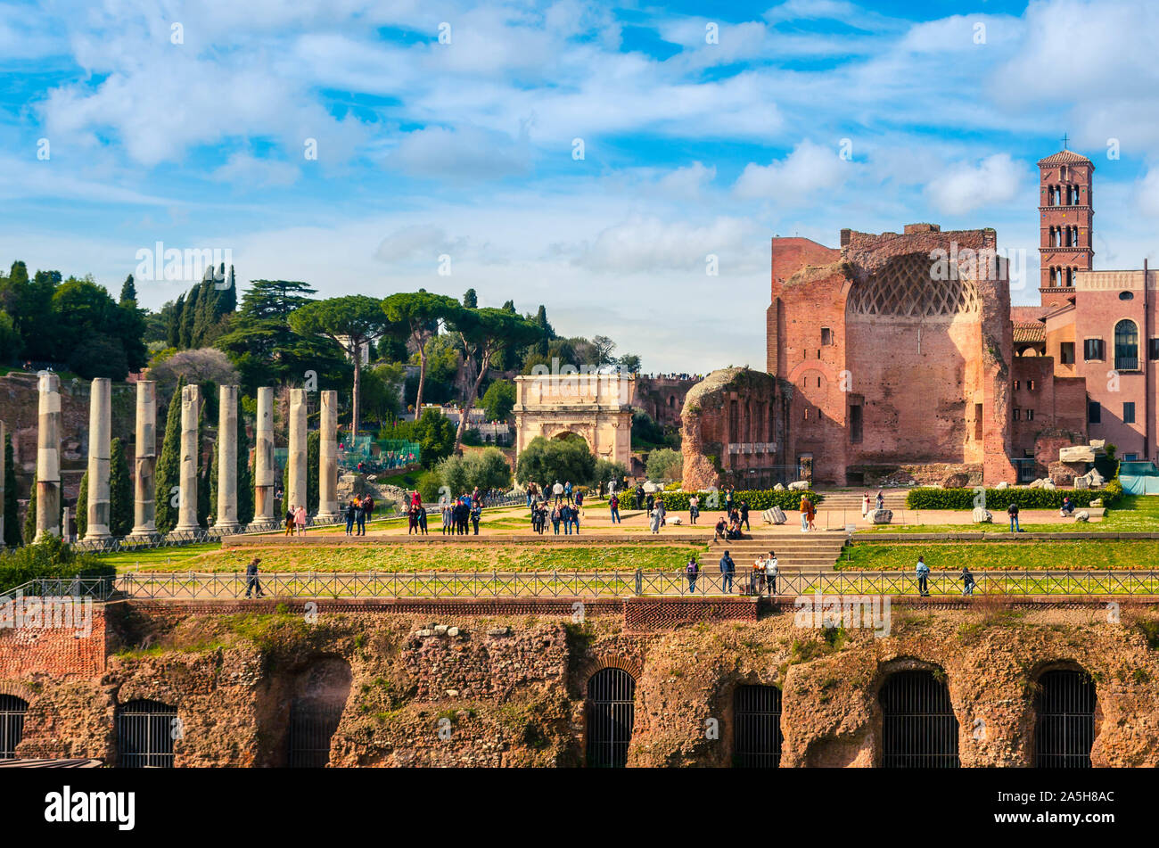 Ruins of the Roman Forum at Palatine hill in Rome Stock Photo - Alamy