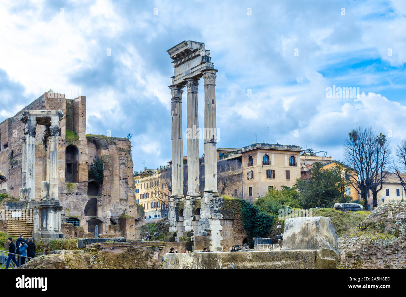 Ruins of the Roman Forum at Palatine hill in Rome Stock Photo - Alamy