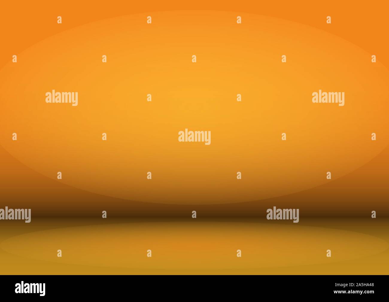 Blank orange Studio background with vignette. The blue background is illuminated by a light source. Stock Vector