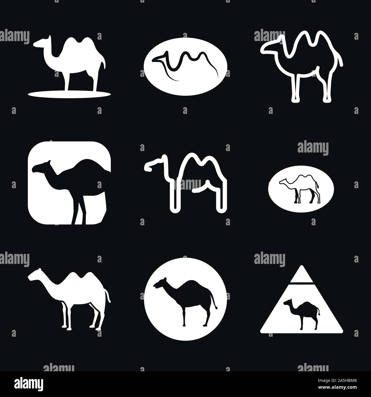 Camel icon. Vector symbol African animal for web and design Stock ...