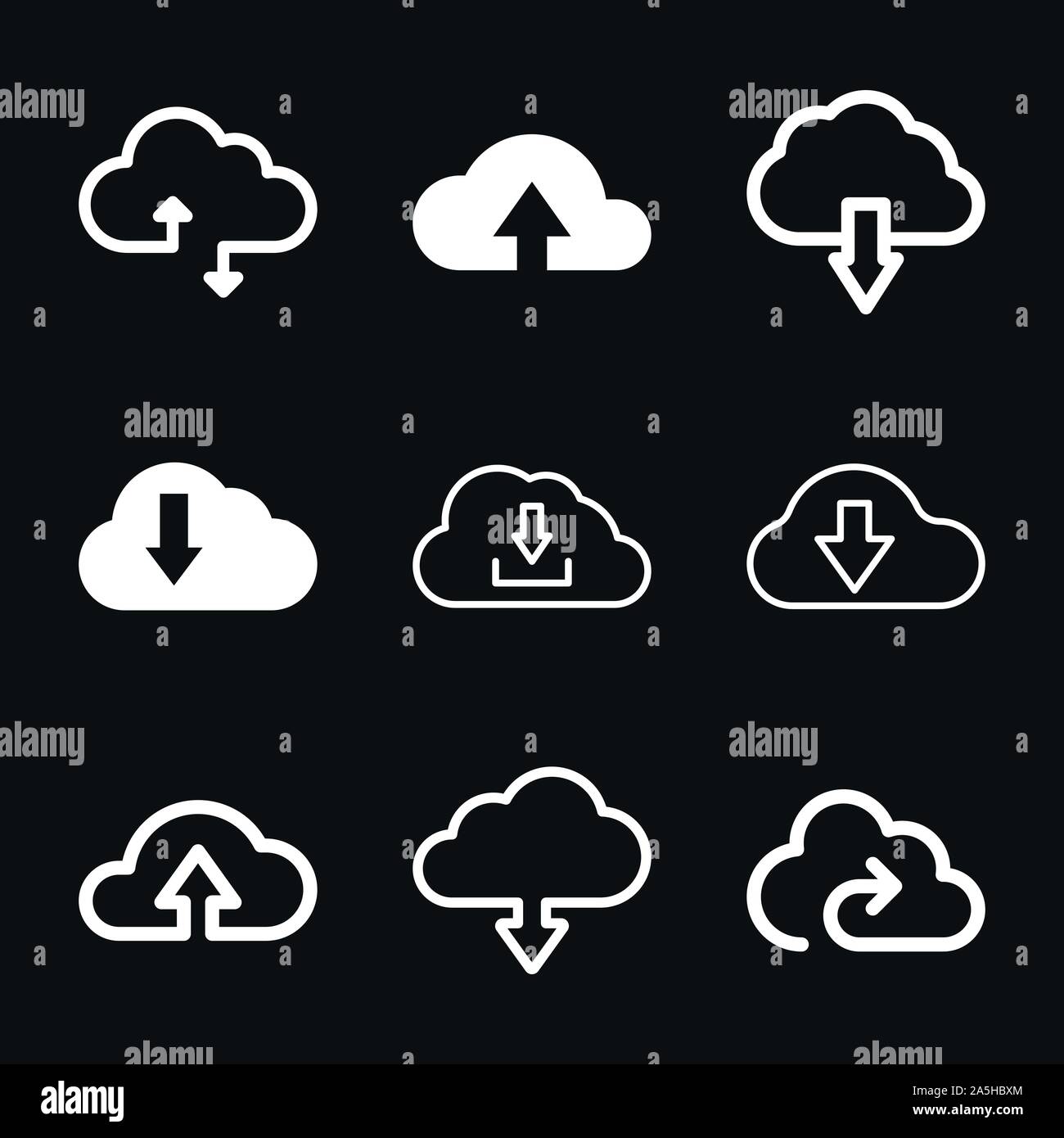Cloud icon, outline and solid vector illustration Stock Vector Image ...