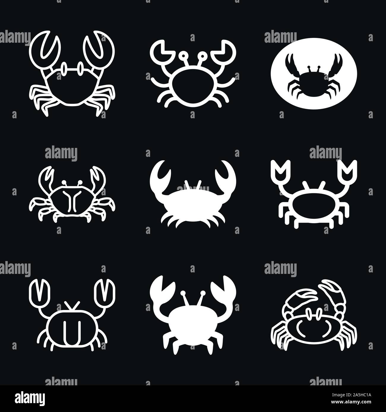 Crab vector icon. crab sign on background Stock Vector Image & Art - Alamy