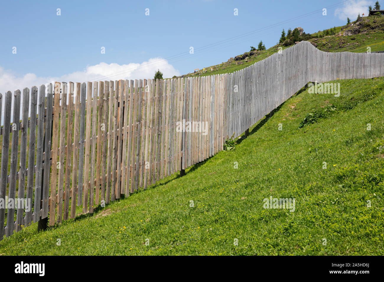 Wooden Fence On The Hill Alps Tyrol Austria Europe Stock Photo Alamy