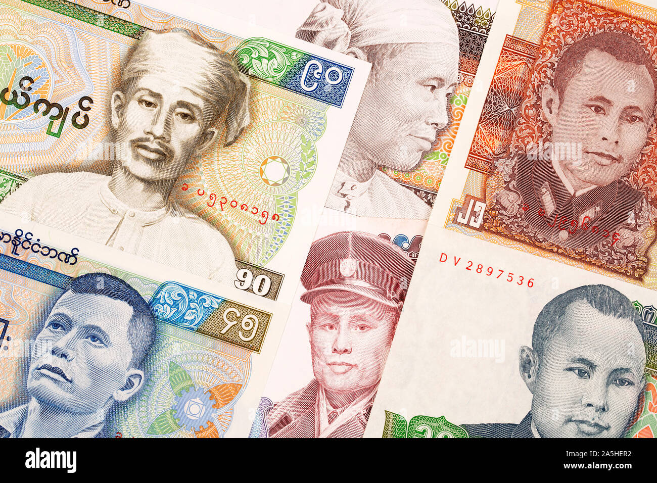 Burmese money a business background Stock Photo