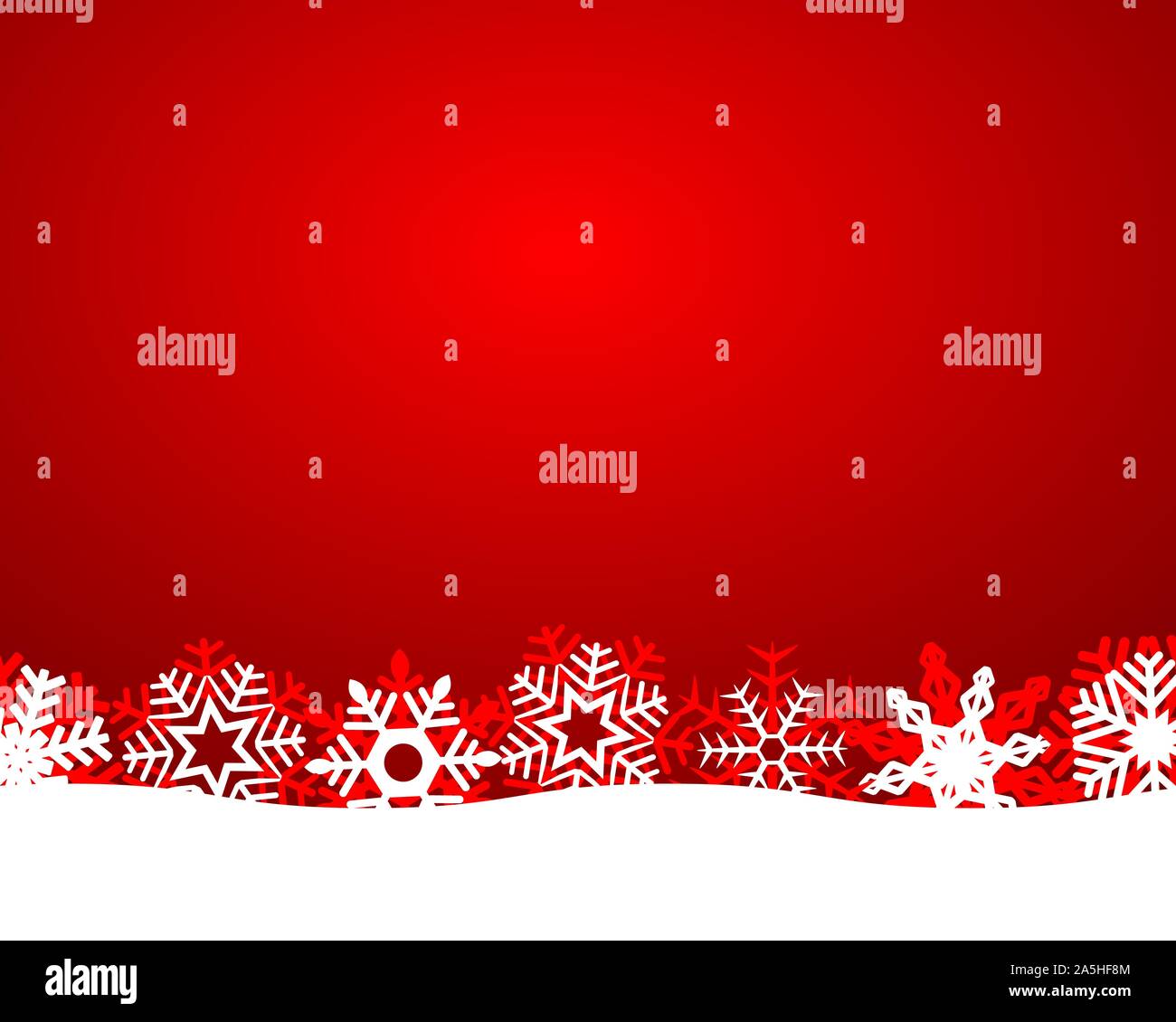 Christmas red background with snowflakes and light Stock Vector