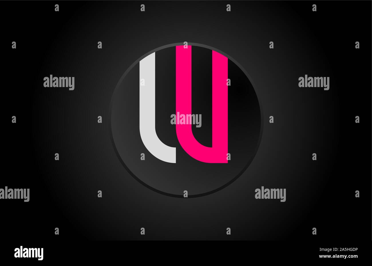 alphabet letter w in pink white colors for logo icon design. For a ...