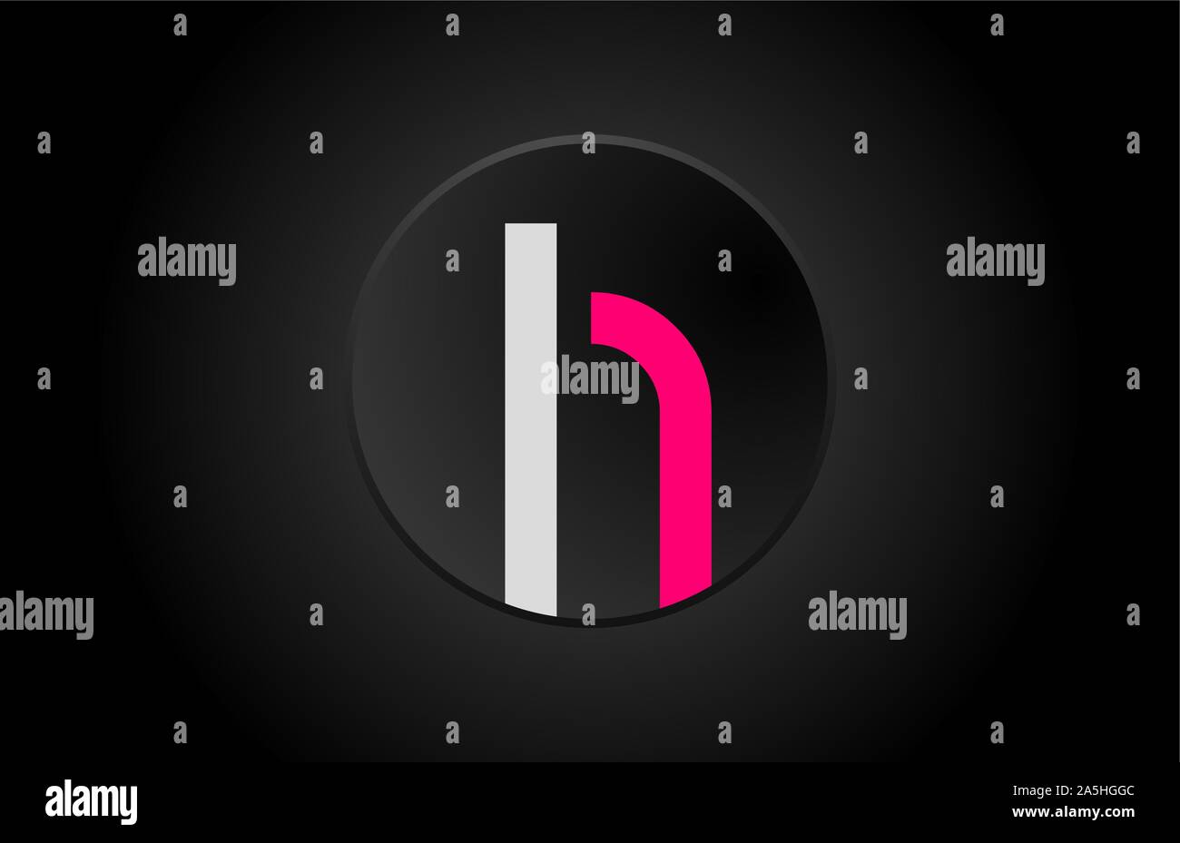 alphabet letter h in pink white colors for logo icon design. For a ...